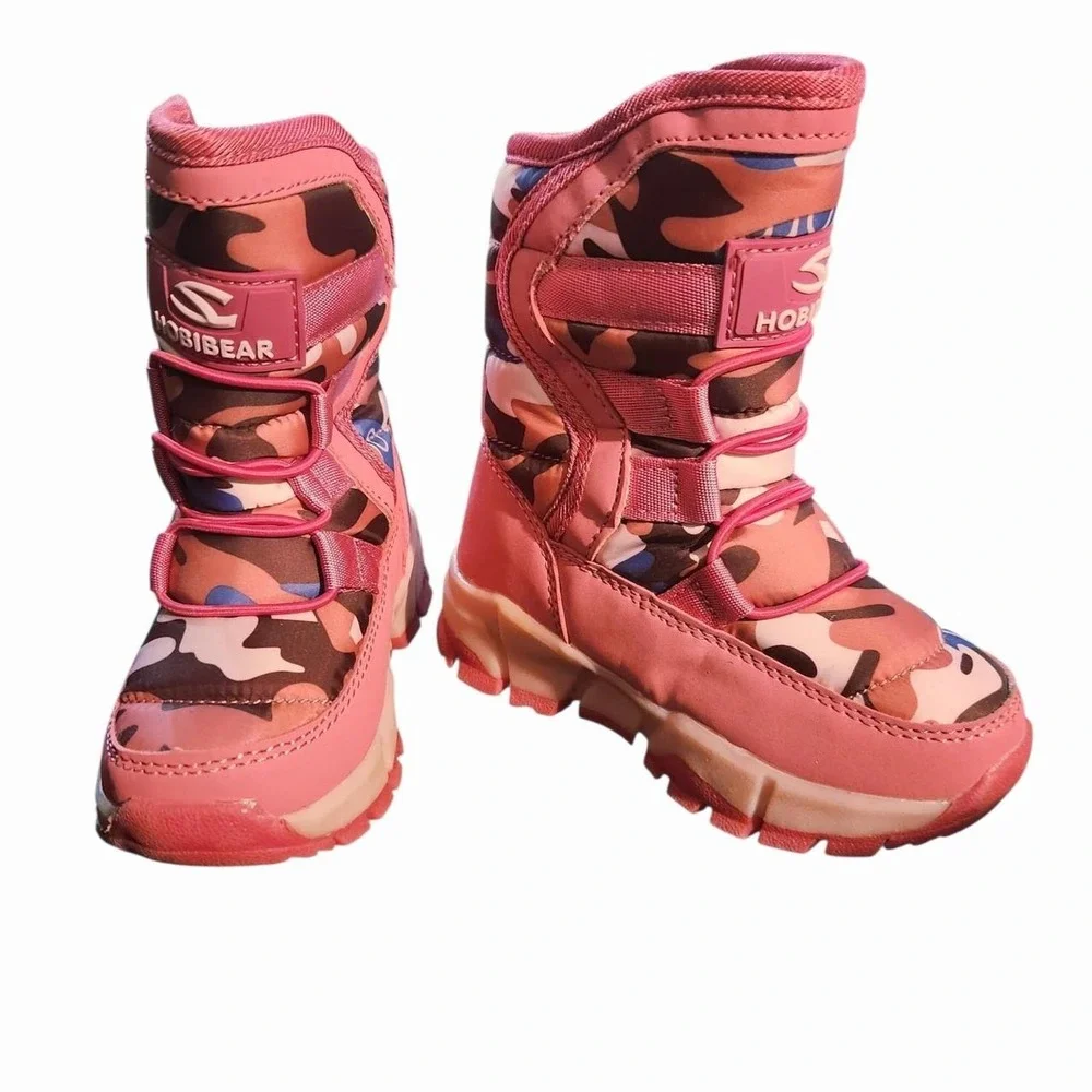 Pink Camo Winter Boots Size 8 HOBIBEAR Kids ❄️